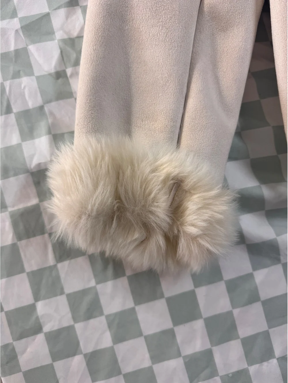 Coldwater Creek Petite Faux Suede Fur Jacket PL Cream